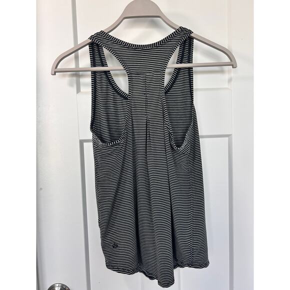 Lululemon Women's Striped Tank Top Black Jelly Logo Running‎ Activewear - Picture 5 of 8
